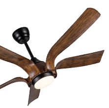 VOLARIS SPARTA CEILING (DOWNROD) FANS,SIZE-56",BLADE COLOR-DARKWOOD,BODY COLOR-BLACK,VFR-013-D-BK