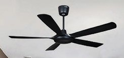 VOLARIS ASH PLUS CELING (DOWNROD) FANS,SIZE-56",BLADE COLOR-BLACK,BODY COLOR-BLACK,VFR-016-BK-BK