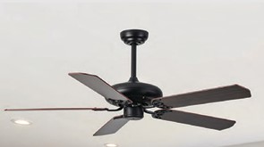 VOLARIS KINGSTON CEILING (DOWNROD) FANS,SIZE-52",BLADE COLOR-BLACK,BODY COLOR-BLACK,VFR-022-BK-BK